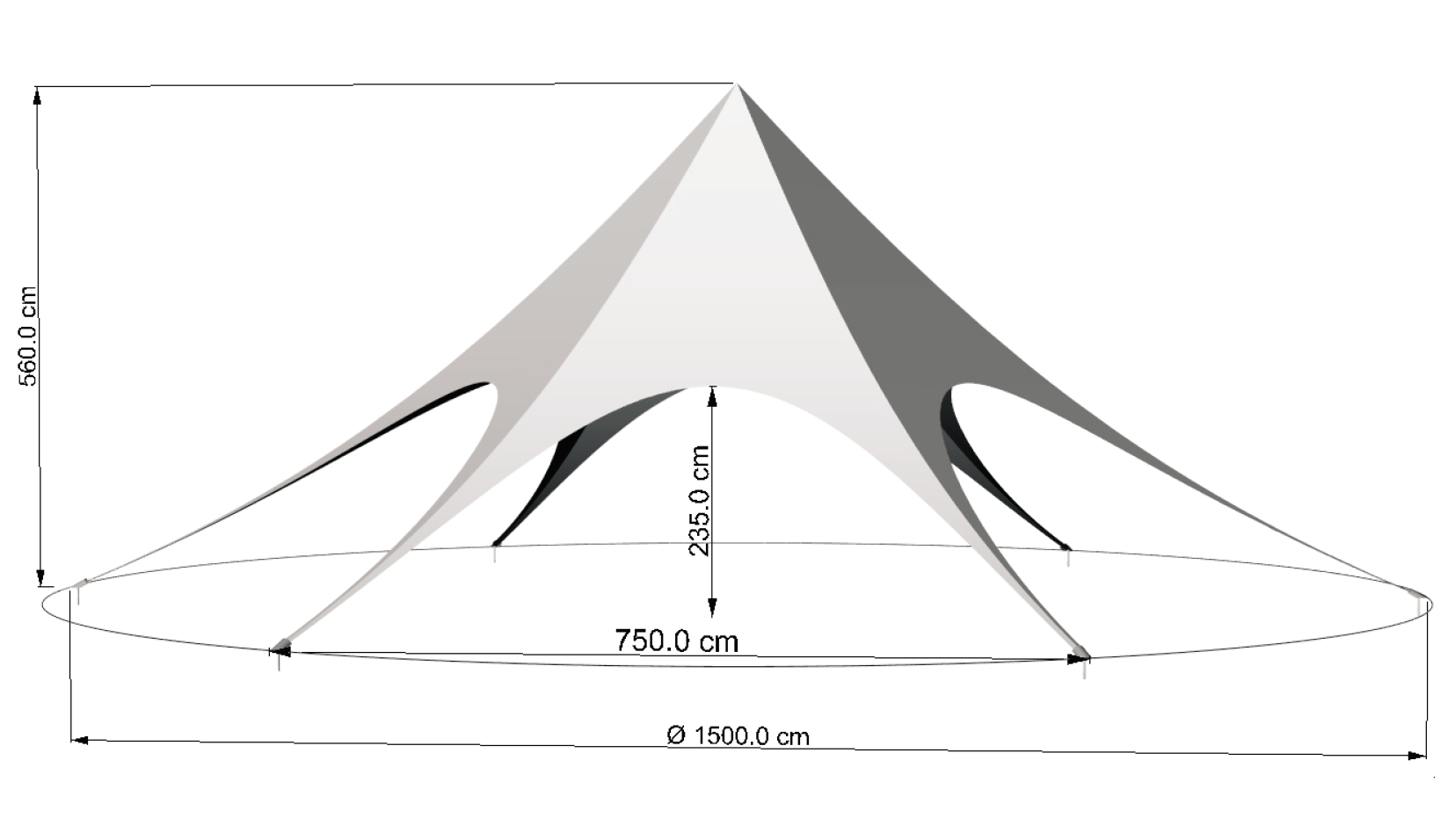 Tente Etoile 15m x 11m